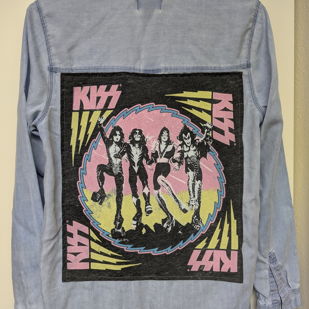 Kiss Upcycled Denim Shirt